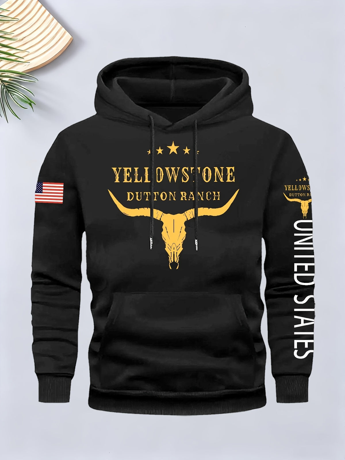 Black Yellow Stone bull graphic hoodie - gallery image 1