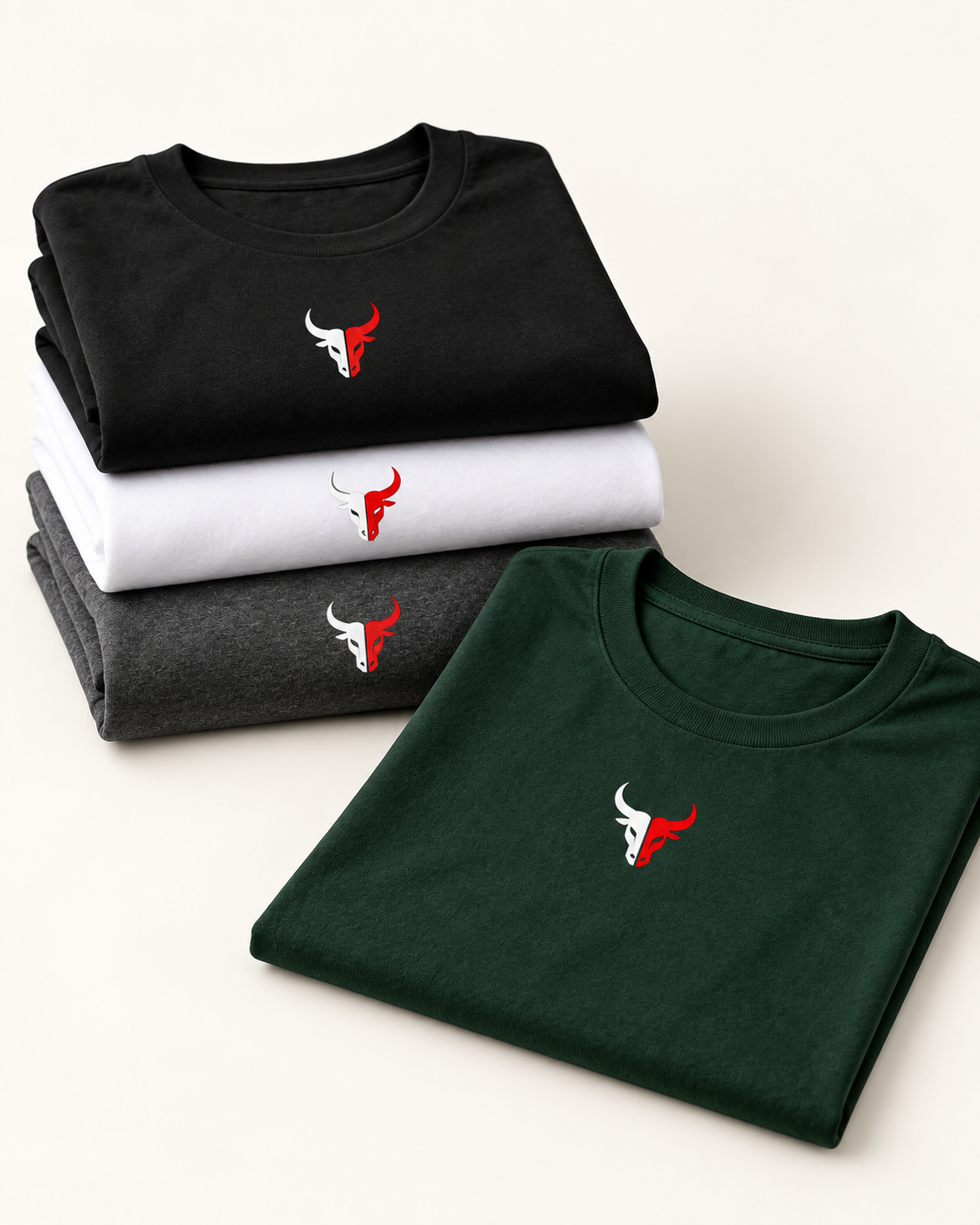 Folded four-piece split bull tee set